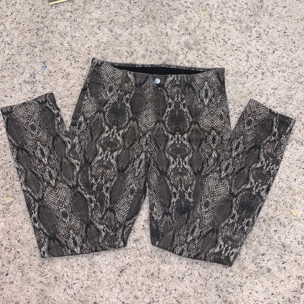 Snake Print Sculpting Jeans Straight Leg Size 12